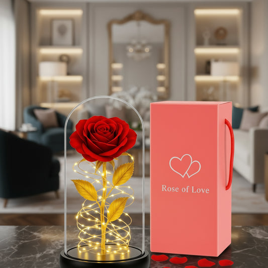 WIECZNA RÓŻA W SZKLE LED