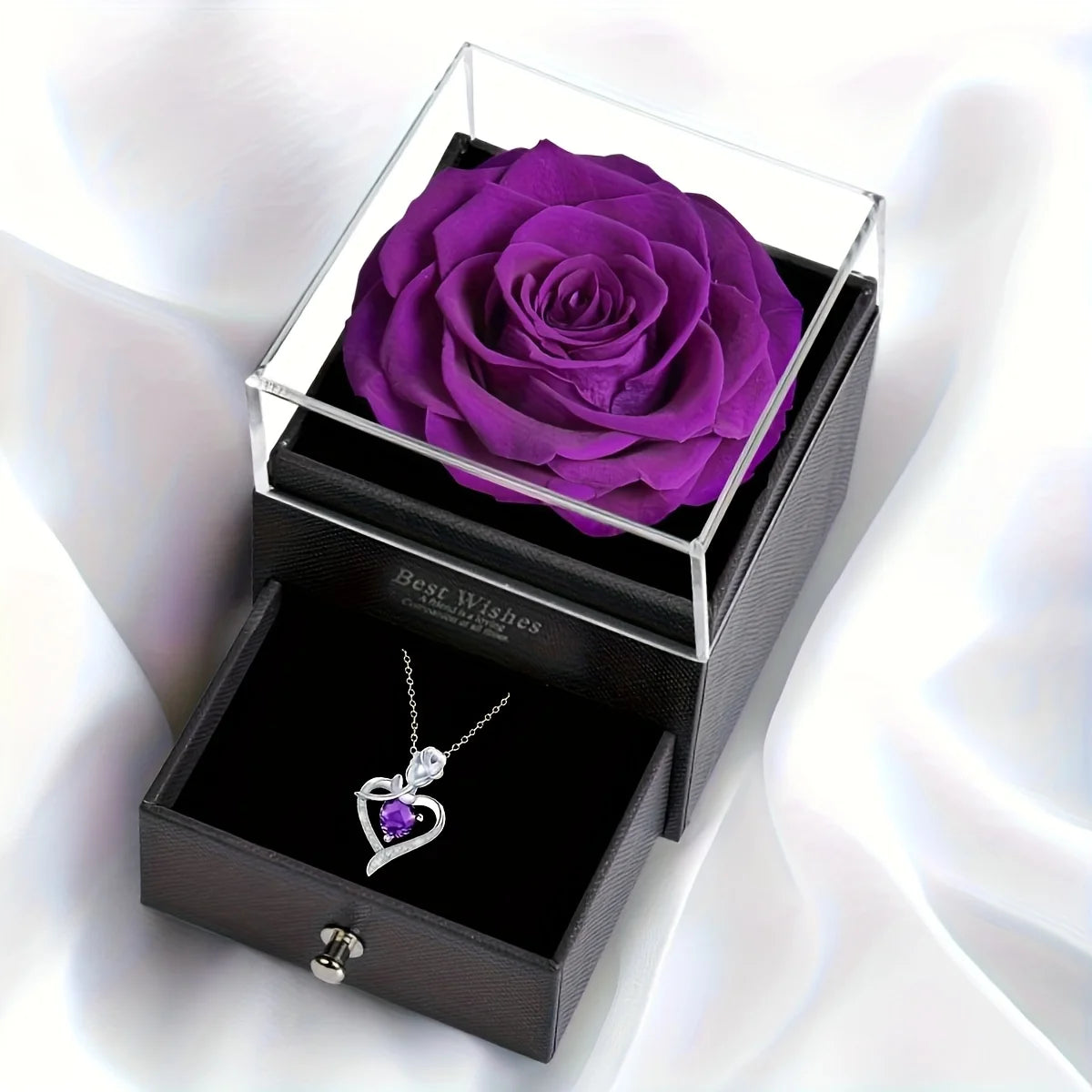 Naszyjnik z Różą w Kształcie Serca